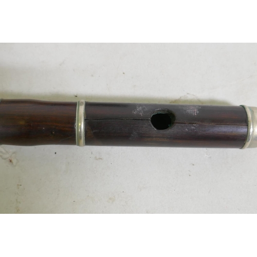 97 - A piccolo in wood case,AF, 30cm long