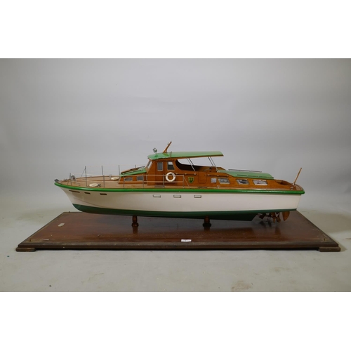 1 - A fine boatyard model of a twin screw motor launch, Al Samama, with BP (British Petroleum) insignia,... 