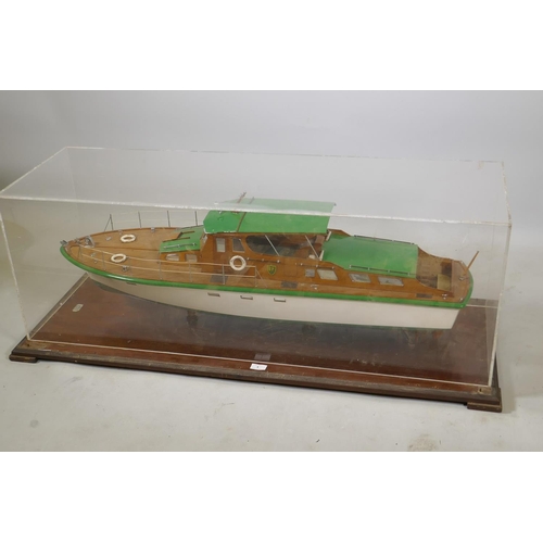 1 - A fine boatyard model of a twin screw motor launch, Al Samama, with BP (British Petroleum) insignia,... 