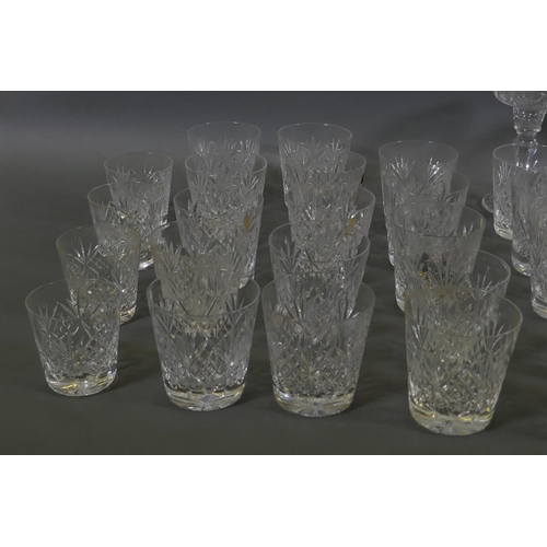 10 - A suite of Webb Corbett lead crystal glassware to include 25 tumblers, 9cm, four smaller tumblers, 7... 