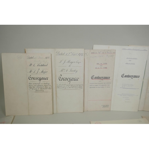 101 - A collection of indentures, conveyance, mortgage and other legal documents dating from the late C19t... 