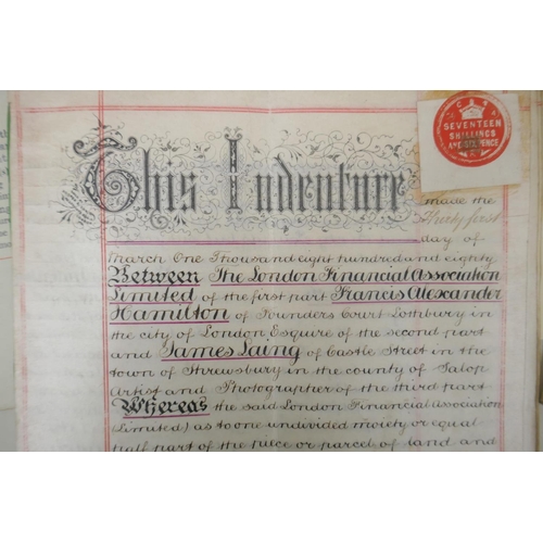 101 - A collection of indentures, conveyance, mortgage and other legal documents dating from the late C19t... 