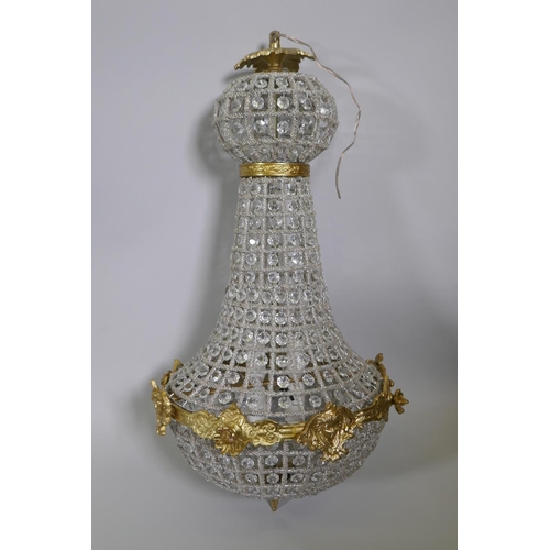 1099 - An Empire style pendant chandelier, 64cm drop