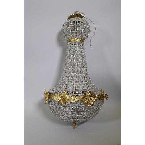 1099 - An Empire style pendant chandelier, 64cm drop