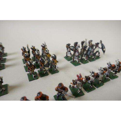 111 - A large collection of 22mm painted lead figures from the Zulu war, including British soldiers and ar... 