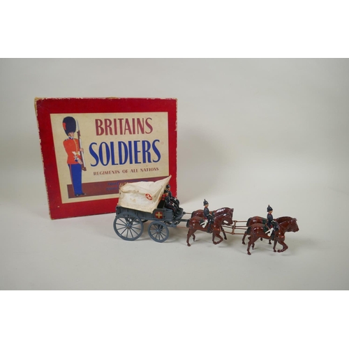 112 - A Britains Royal Army Medical Corps Ambulance Waggon, set 145, with original ROAN box