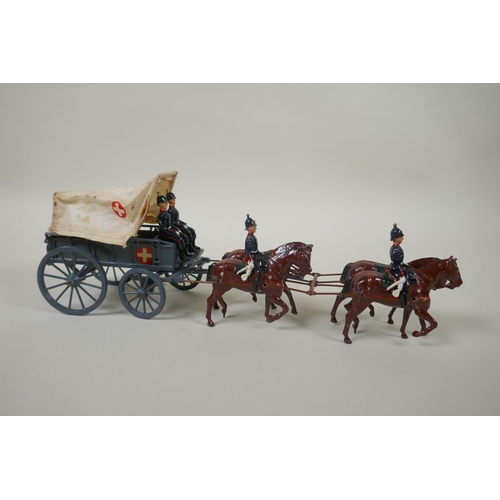 112 - A Britains Royal Army Medical Corps Ambulance Waggon, set 145, with original ROAN box