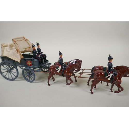 112 - A Britains Royal Army Medical Corps Ambulance Waggon, set 145, with original ROAN box