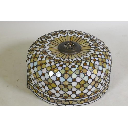 1153 - A Tiffany style glass ceiling light shade, 48cm diameter x 33cm