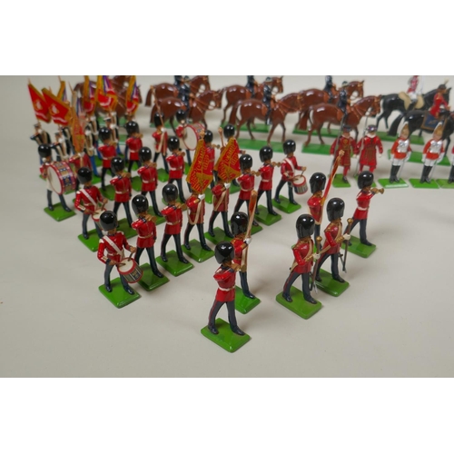 116 - A large collection of loose Britains painted metal models to include mounted Police Officers, HM The... 