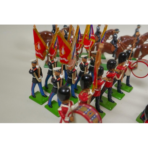 116 - A large collection of loose Britains painted metal models to include mounted Police Officers, HM The... 