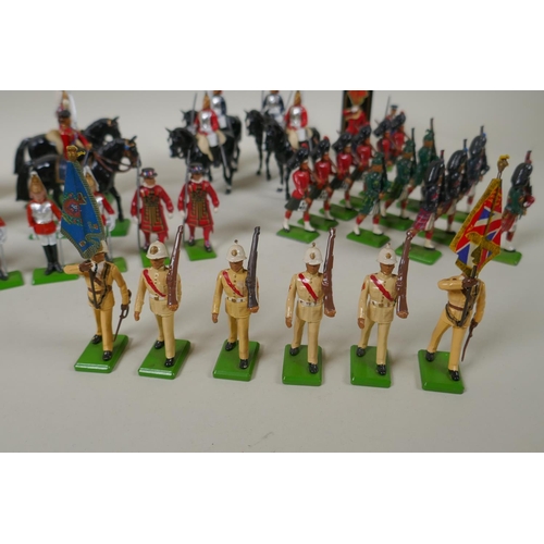 116 - A large collection of loose Britains painted metal models to include mounted Police Officers, HM The... 