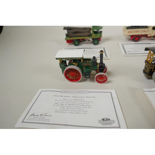 118 - Eight Matchbox Collectables diecast model steam powered engines from the Steam powered vehicles coll... 