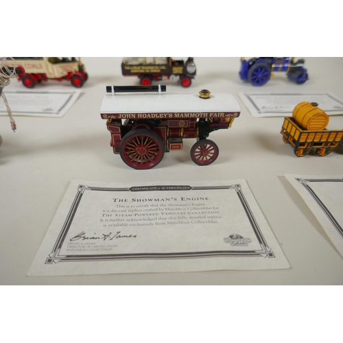 118 - Eight Matchbox Collectables diecast model steam powered engines from the Steam powered vehicles coll... 