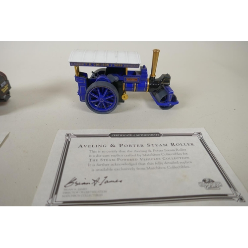 118 - Eight Matchbox Collectables diecast model steam powered engines from the Steam powered vehicles coll... 