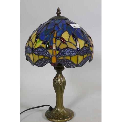 121 - A Tiffany style table lamp, 40cm high