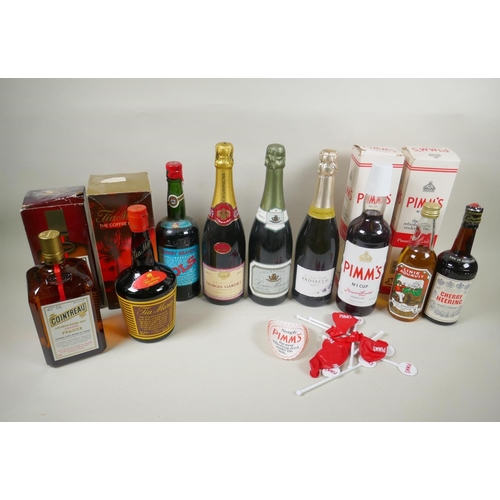 142 - A quantity of assorted wine and spirits, to include Louis Massing Brut Champagne, Georges Gardet Bru... 