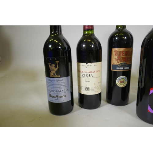 144 - A quantity of wine, thirteen bottles, one 1.5lt bottle and two white