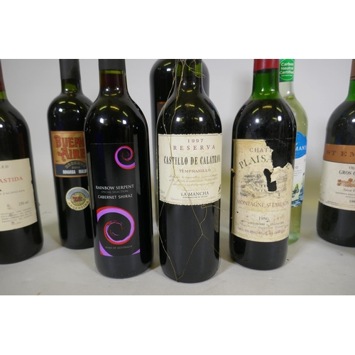 144 - A quantity of wine, thirteen bottles, one 1.5lt bottle and two white