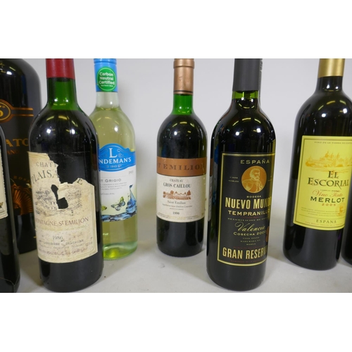 144 - A quantity of wine, thirteen bottles, one 1.5lt bottle and two white