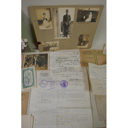 147 - An archive of WWI ephemera comprising numerous letters from the front line, military documents, pass... 