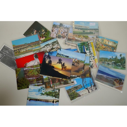 161 - A quantity of vintage Caribbean, French, Canadian and London travel postcards, and a quantity of art... 