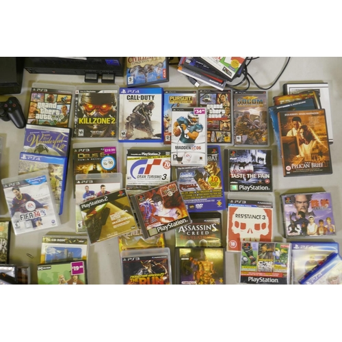 171 - A Sony Playstation 2, Playstation 3, quantity of games, PS3, PS2, PS4 Playstation by PSP, PC games a... 