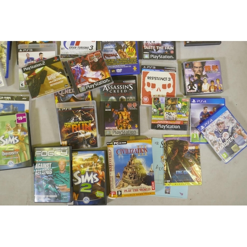 171 - A Sony Playstation 2, Playstation 3, quantity of games, PS3, PS2, PS4 Playstation by PSP, PC games a... 