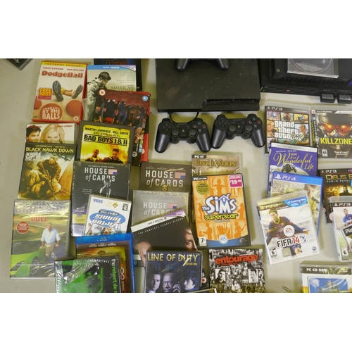 171 - A Sony Playstation 2, Playstation 3, quantity of games, PS3, PS2, PS4 Playstation by PSP, PC games a... 