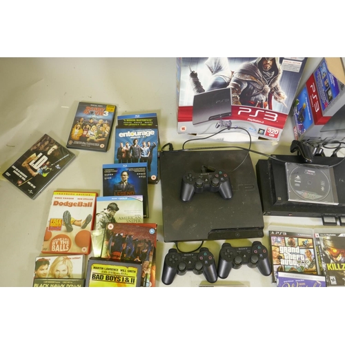 171 - A Sony Playstation 2, Playstation 3, quantity of games, PS3, PS2, PS4 Playstation by PSP, PC games a... 