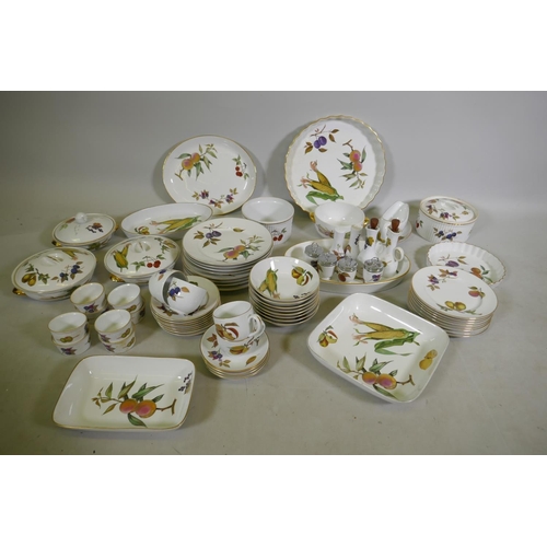 179 - Royal Worcester Evesham pattern eight place part service, with serving plates, entree dishes etc