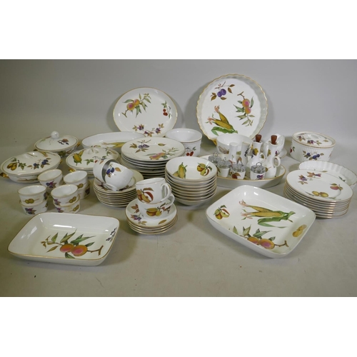 179 - Royal Worcester Evesham pattern eight place part service, with serving plates, entree dishes etc