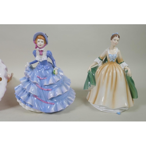 196 - Five boxed Royal Doulton figurines to include Affection, HN5083; Elegance, HN5092; Christmas Day 200... 