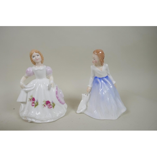 198 - Ten Royal Doulton figurines, to include My First Pet, HN3122; Fair Maiden, HN2211; Elyse, HN5165; Ap... 