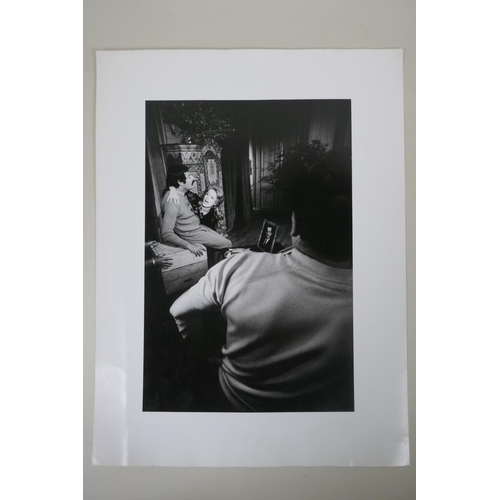 202 - Jeanloup Sieff, (French, 1933-2000), silver gelatin photographic print of three actors, annotated ve... 