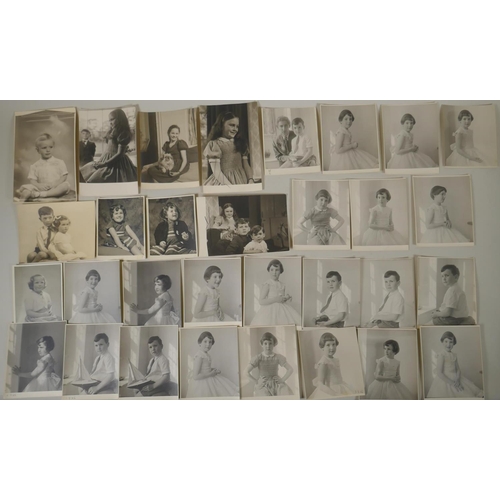 205 - A quantity of 1930s/40s portrait photographs and negatives by the photographer Gilbert Adams, 16 x 1... 