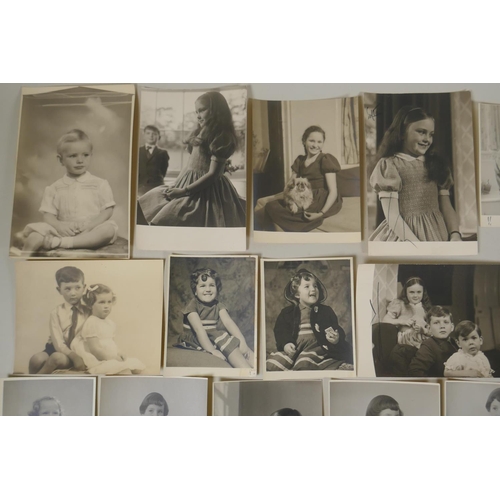 205 - A quantity of 1930s/40s portrait photographs and negatives by the photographer Gilbert Adams, 16 x 1... 