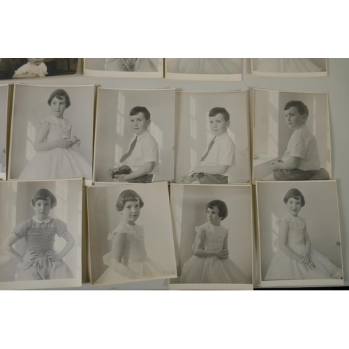 205 - A quantity of 1930s/40s portrait photographs and negatives by the photographer Gilbert Adams, 16 x 1... 