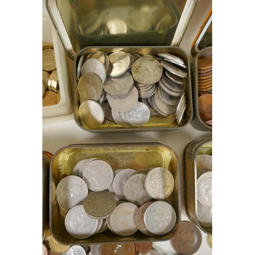 229 - A large quantity of C19th and C20th British coinage and bank notes, and a quantity of world coinage