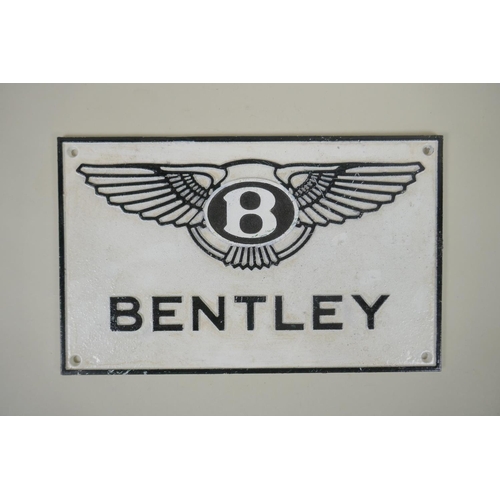 259 - A painted cast iron 'Bentley' plaque, 30 x 19cm