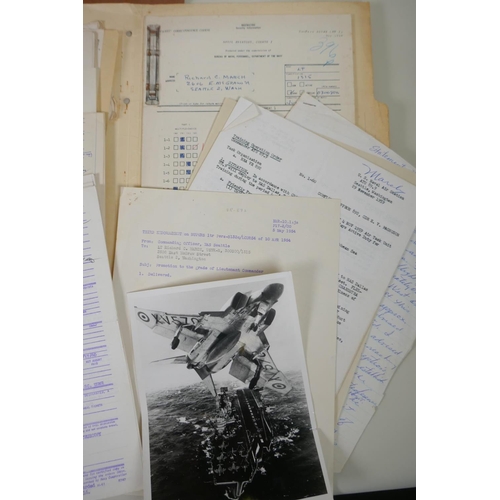 267 - A quantity of mid century US Naval Aviation documents, photographs, charts, guide books etc