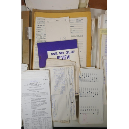 267 - A quantity of mid century US Naval Aviation documents, photographs, charts, guide books etc