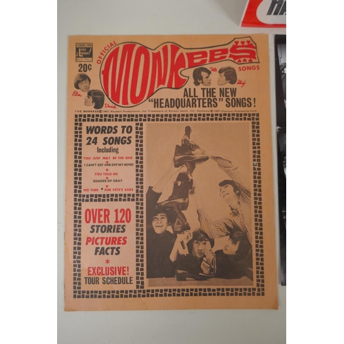 272 - A quantity of Monkees memorabilia to include the Monkees Songs booklet, Monkee News Fanzine, a Brita... 