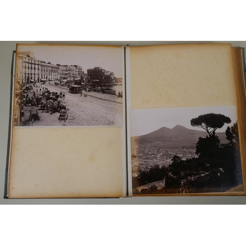 288 - An album of late C19th/early C20th photographs of European topographical scenes, many by Giorgio Som... 