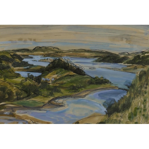 967 - Sylvia Bergin Rowley, (1904-1999), Loch Melfort II, unsigned, labelled verso, watercolour, pen and i... 