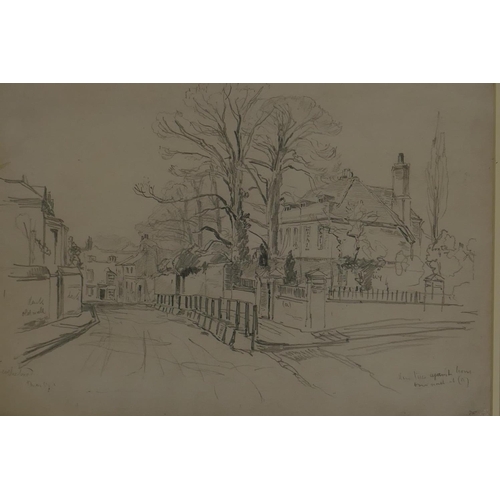 968 - John Fulleylove, (1846-1908), Church St, Leatherhead, c.1875, signed, pencil, 37 x 27cm