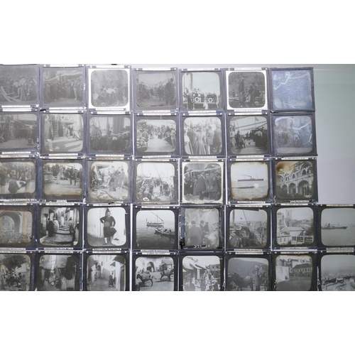 100 - Collection of magic lantern slides by Fradelle & Young, Regent St W, London, scenes from on boar... 