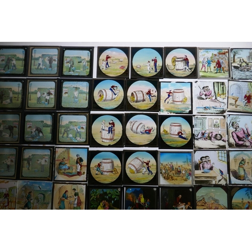 103 - Magic lantern slides, stories and fables, late C19th, 3¼