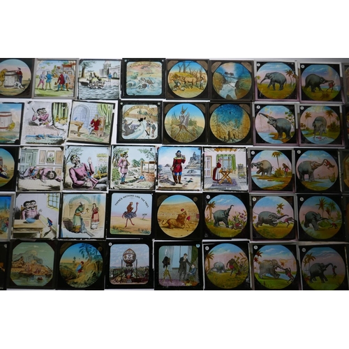 103 - Magic lantern slides, stories and fables, late C19th, 3¼