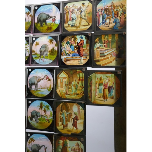 103 - Magic lantern slides, stories and fables, late C19th, 3¼